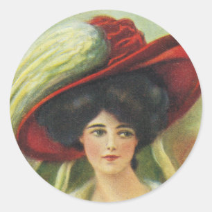 Pegatina Redonda Red Hat grande