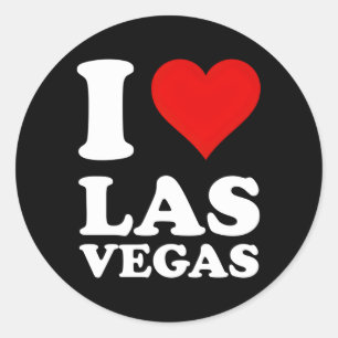Pegatina Redonda Red He Amo Las Vegas