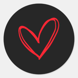 Pegatina Redonda Red Heart Guay Love Heart Graphic Valentines Uni
