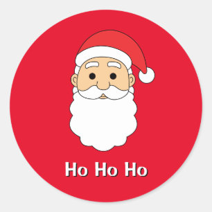 Pegatina Redonda Red Ho Ho Ho Ho Papá Noel Feliz Navidad