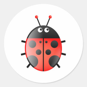 Pegatina Redonda Red Ladybug