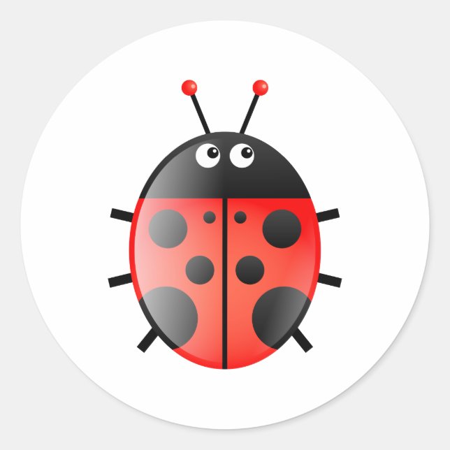Pegatina Redonda Red Ladybug (Anverso)