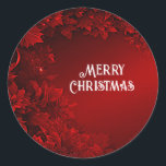Pegatina Redonda Red Leaves Floral Christmas Sticker<br><div class="desc">Hermoso Red Leaves Floral Navidad Pegatina</div>