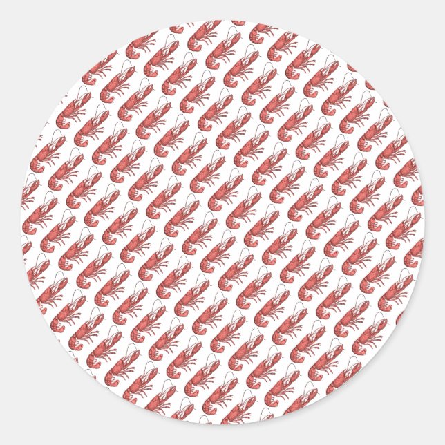 Pegatina Redonda Red Lobster Image Design (Anverso)