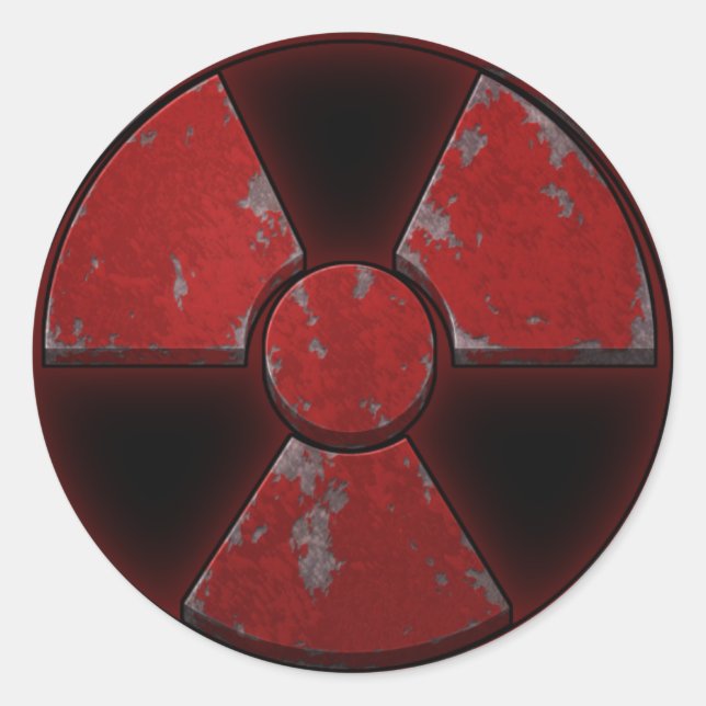 Pegatina Redonda Red Nuke (Anverso)