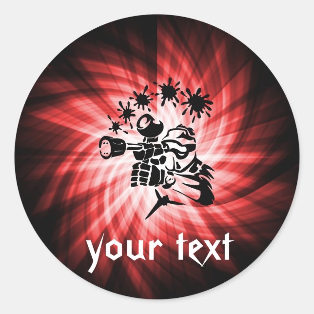 Pegatina Redonda Red Paintball (Anverso)