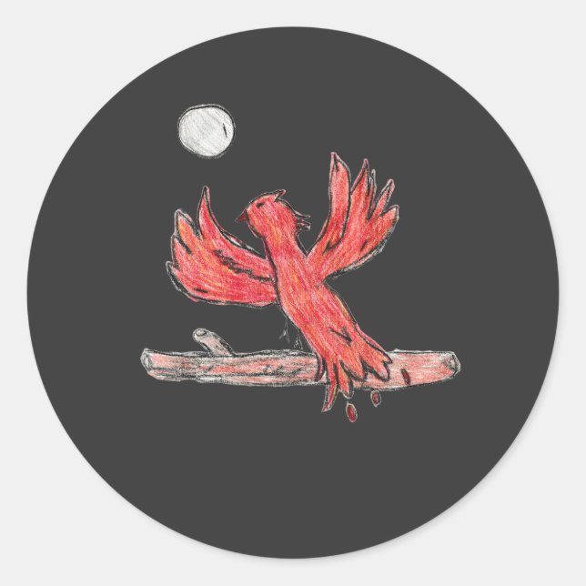 Pegatina Redonda Red Phoenix (Anverso)
