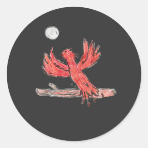 Pegatina Redonda Red Phoenix