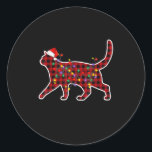 Pegatina Redonda Red Plaid Cat Christmas Pajamas Family Cat Xmas Li<br><div class="desc">This is a great Christmas gift. Your family,  friends or children will love this gift after you give it to them. Wishing you and your family and friends a Merry Christmas.</div>