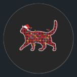 Pegatina Redonda Red Plaid Cat Christmas Pajamas Family Cat Xmas Li<br><div class="desc">This is a great Christmas gift. Your family,  friends or children will love this gift after you give it to them. Wishing you and your family and friends a Merry Christmas.</div>