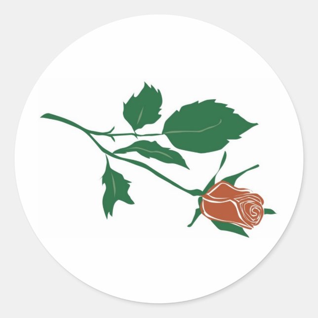 Pegatina Redonda Red Rose Clipart (Anverso)