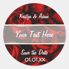 Pegatina Redonda Red Rose Elegance