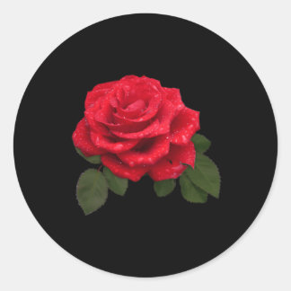 Pegatina Redonda Red Rose Pocket