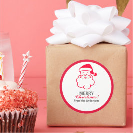 Pegatina Redonda Red Santa Claus