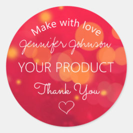 Pegatina Redonda Red Sparkle