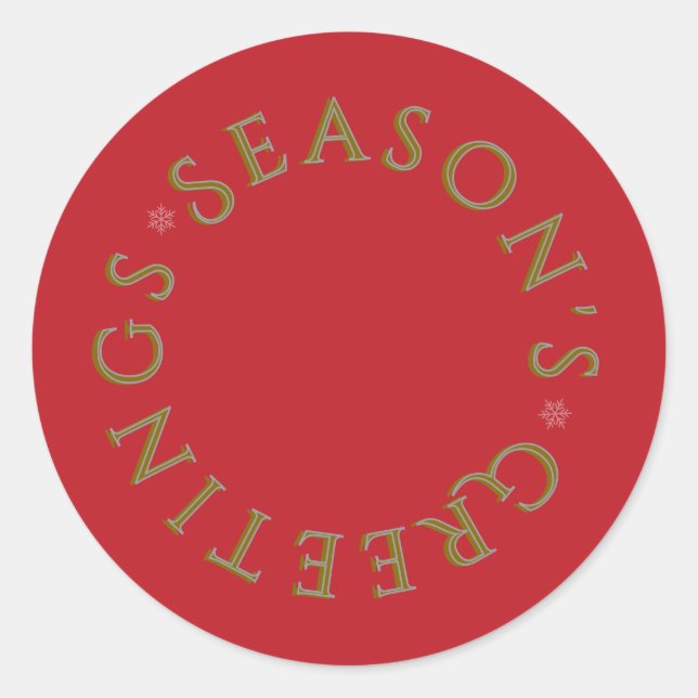 Pegatina Redonda Red Sticker- Gold Typography (Anverso)