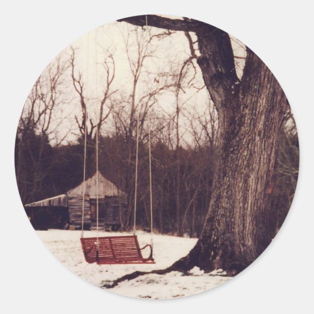 Pegatina Redonda Red Swing (Anverso)