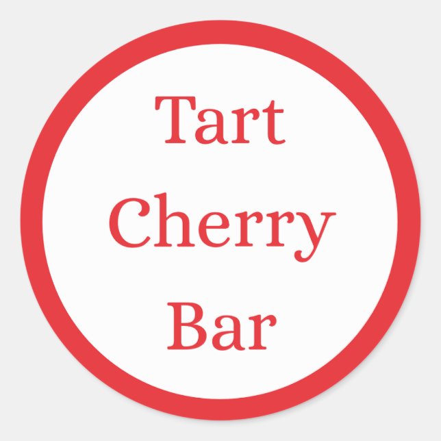 Pegatina Redonda RED Tart Cherry Bar Flavor Round Sticker (Anverso)