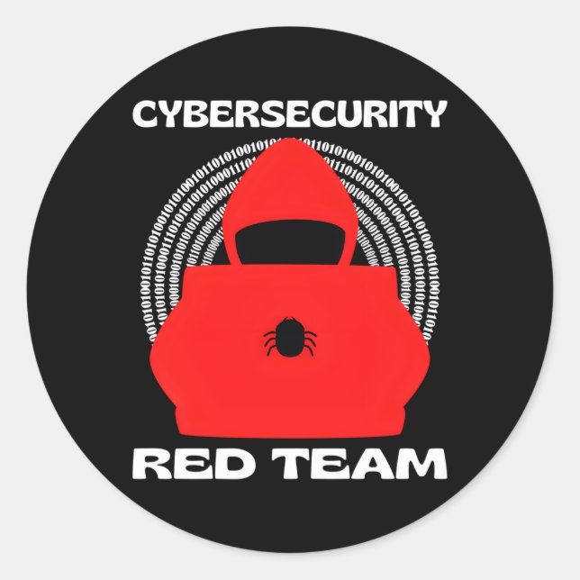 Pegatina Redonda Red Team Cybersecurity hackeo a Ethical Hacker Cyb (Anverso)
