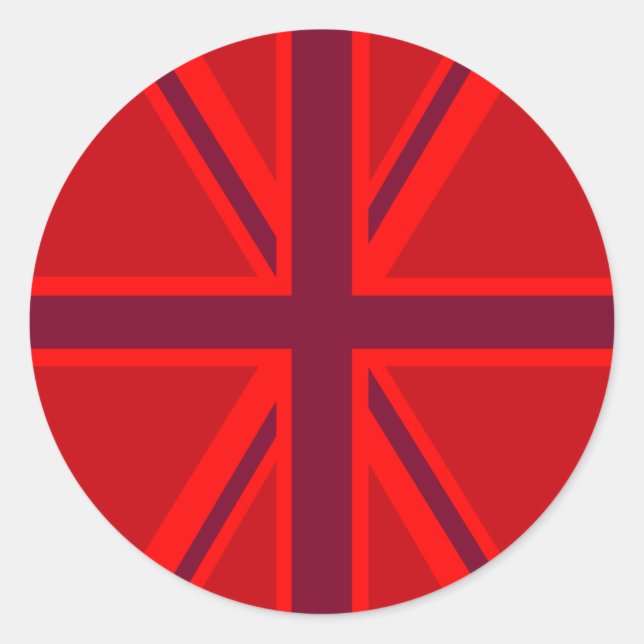 Pegatina Redonda Red Union Jack (Anverso)