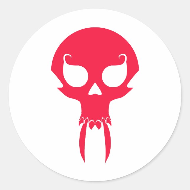 PEGATINA REDONDA RED VAMPIRE SKULL (Anverso)