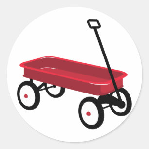 Pegatina Redonda Red Wagon