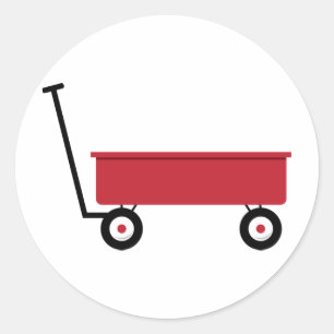 Pegatina Redonda Red Wagon