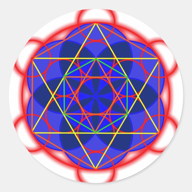 Pegatina Redonda RedBlue de Metatron (Anverso)