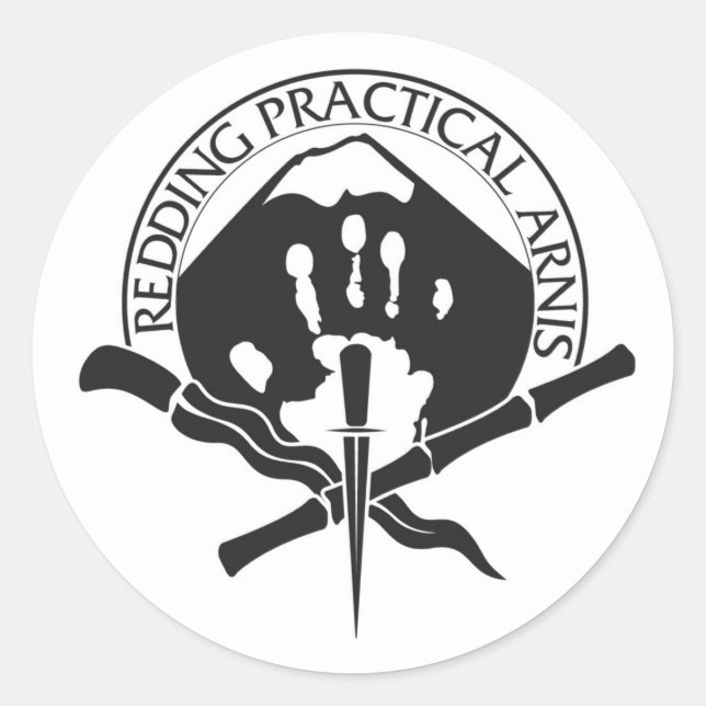 Pegatina Redonda Redding Practical Arnis LOGO (Anverso)