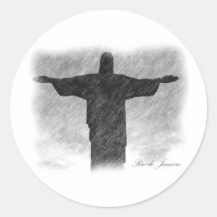 Pegatina Redonda Redentor 1 de Cristo