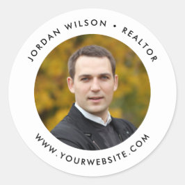 Pegatina Redonda Redonda simple y moderna Añadir tu foto