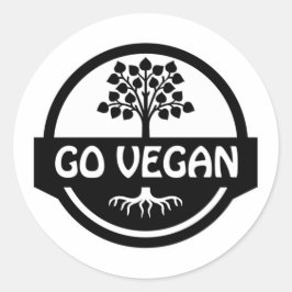 Pegatina Redonda Redondea Ve a Vegano