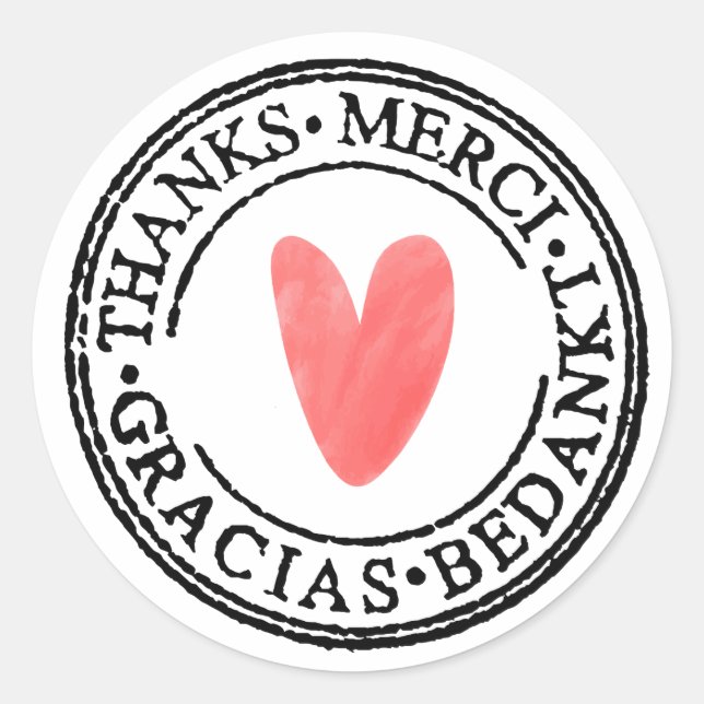 Pegatina Redonda Redondear pegatinas de negocios, gracias texto (Anverso)
