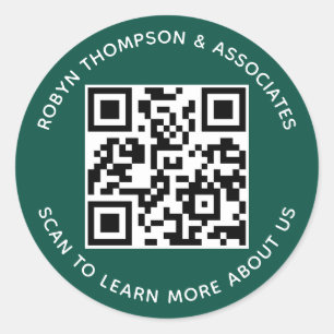 Pegatina Redonda Redondo de nombres de negocio de Pegatinas de códi