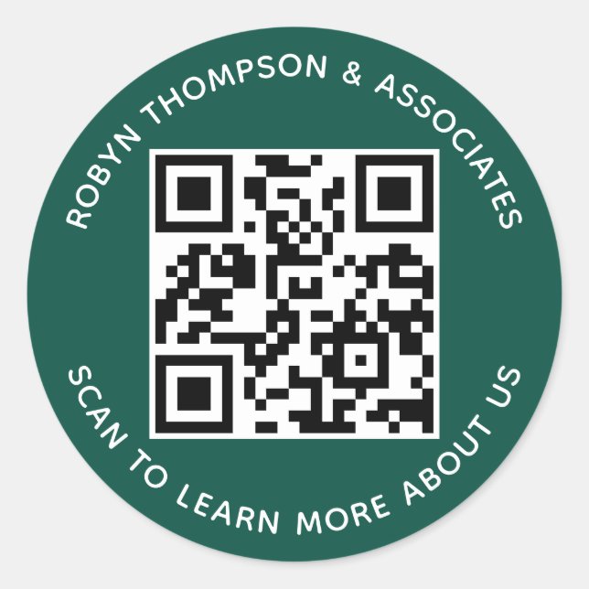 Pegatina Redonda Redondo de nombres de negocio de Pegatinas de códi (Anverso)