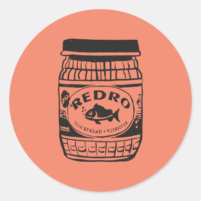 Pegatina Redonda Redro Fish Paste Illustration Classic Round Sticke (Anverso)
