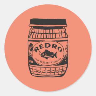 Pegatina Redonda Redro Fish Paste Illustration Classic Round Sticke