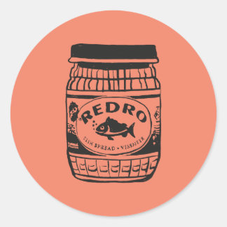Pegatina Redonda Redro Fish Paste Illustration Classic Round Sticke