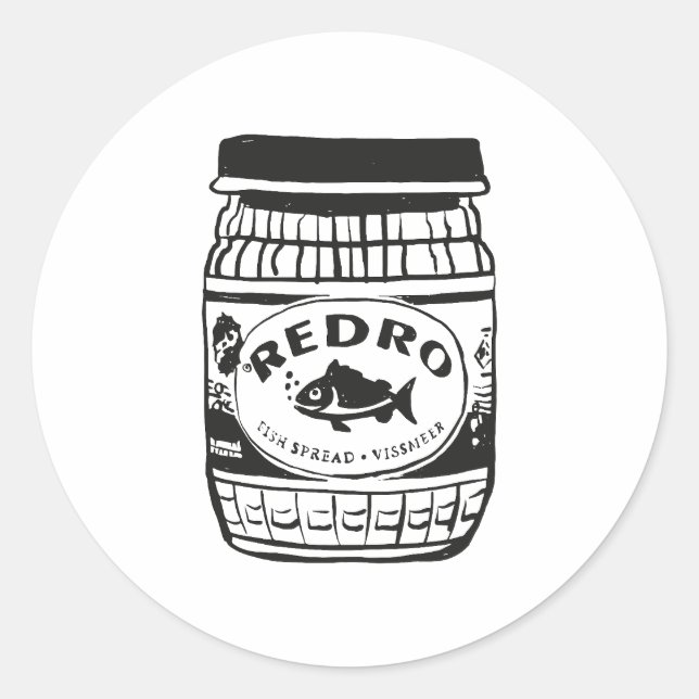 Pegatina Redonda Redro Fish Paste Ilustracion (Anverso)
