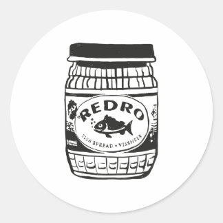 Pegatina Redonda Redro Fish Paste Ilustracion