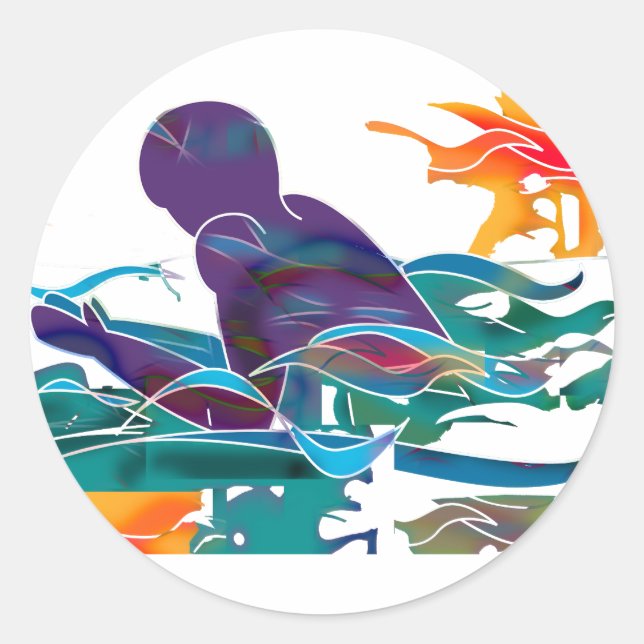 Pegatina Redonda Reducción de la Brecha (Anverso)