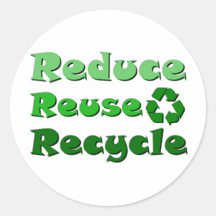 Pegatina Redonda Reducir el reciclaje de reutilización