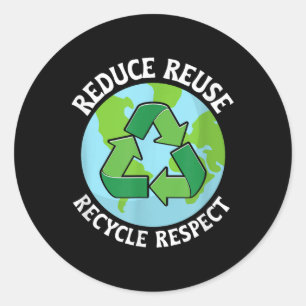 Pegatina Redonda Reducir la protección del medio ambiente de recicl