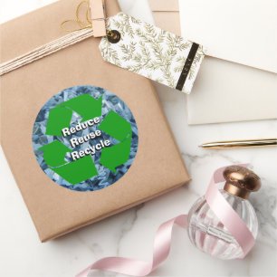 Pegatina Redonda Reducir, reutilizar, reciclar