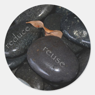 Pegatina Redonda reduzca las rocas del recyle de la reutilización
