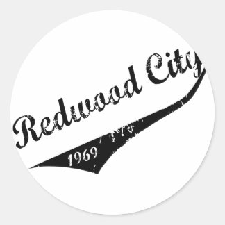 Pegatina Redonda Redwood City 1969