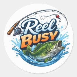 Pegatina Redonda REEL BUSY- Fishing Sticker