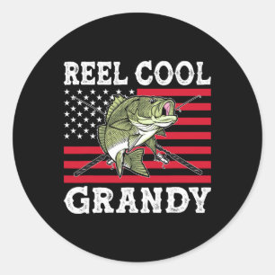 Pegatina Redonda Reel Cool Grandy 4 de Julio Bandera Americana Patr