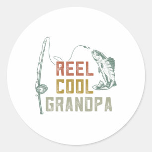 Pegatina Redonda Reel Guay Grandpa Fishing S