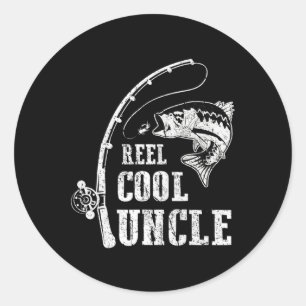 Pegatina Redonda Reel Guay Uncle Fishing Daddy Fathers Day